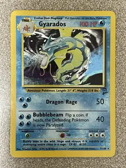 Pokemon TGC Gyarados 7/130 Holo Base Set 2 -LIGHTLY PLAYED- - Image 1