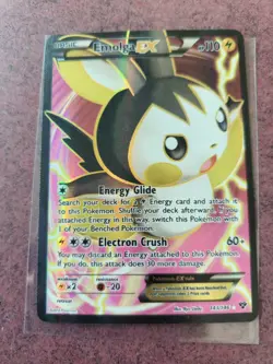Emolga EX 143/146 X & Y Base set XY Ultra Rare Full Art Holo Pokemon Card - LP - Image 1
