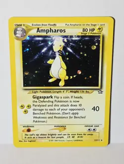Ampharos 1/111 Swirl Holo Rare - Neo Genesis - WoTC Vintage Pokemon 2000 - Image 1