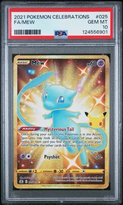 Pokemon TCG Celebrations Mew Secret Rare Holo 025/025 PSA 10 - Image 1