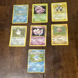 Vintage Pokemon Holo Lot 7 MP HP Mewtwo Articuno 90s WOTC - Image 1
