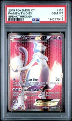 PSA 10 Mewtwo EX #158 XY Breakthrough Full Art Pokemon - Image 1