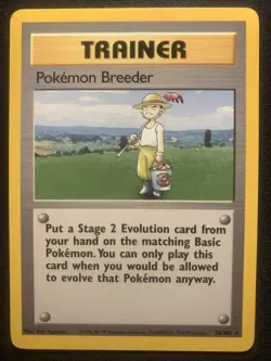Pokemon TCG Pokemon Breeder Base Set 76/102 Regular Unlimited Rare Nm - Image 1