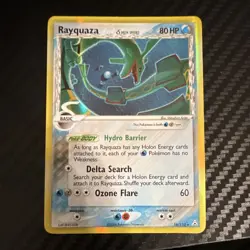 Pokemon TCG Rayquaza 16/110 Holon Phantoms Delta Species Holo Rare 80 HP - Image 1