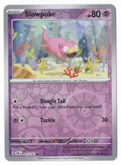 Pokemon Slowpoke Stellar Crown 057/142 Reverse Holo Common - NM - Image 1