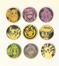 Lot of 9 Official Pokemon TCG Coins (Celebrations, Eevee, Pikachu) NO DUPLICATES - Image 1