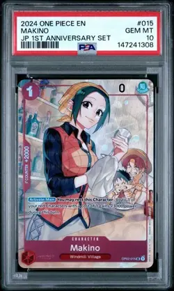 2024 ONE PIECE MAKINO JAPANESE 1ST ANNIVERSARY SET #015 PSA 10 - Image 1