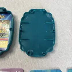 Vintage Blue and Pink Digimon Digivice & 6 Metal Trading Cards Taco Bell Bandai - Image 5