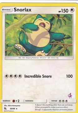 Snorlax - 50/68 (Mewtwo Stamped) 050/068 Promo Battle Academy Pokemon Near Mint - Image 1