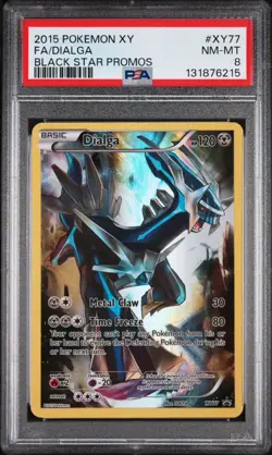 2015 POKEMON XY BLACK STAR PROMOS #XY77 FULL ART/DIALGA PSA 8 - Image 4