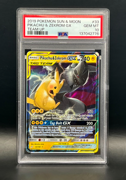 2019 Pokemon SM Team Up-Pikachu & Zekrom GX 33/181 Ultra Rare-PSA Gem Mint 10 - Image 1