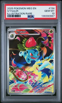 2025 POKEMON MEG EN-MEGA EVOLUTION ILLUSTRATION RARE #134 IVYSAUR PSA 10 - Image 1