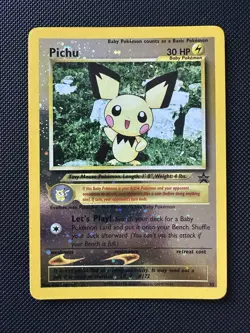 Pokemon Pichu 35 Black Star Promo Reverse Holo NM 2 Swirls WOTC Vintage 🌀🌀 - Image 1