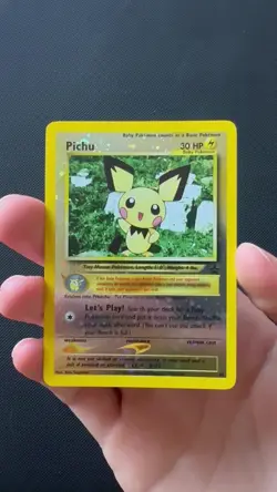 Pokemon Pichu 35 Black Star Promo Reverse Holo NM 2 Swirls WOTC Vintage 🌀🌀 - Image 2