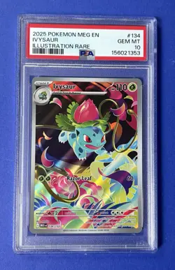 2025 Pokemon MEG EN Ivysaur Illustration Rare #134 PSA 10 GEM MT - Image 1