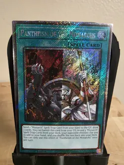 YuGiOh! Pantheism Of The Monarchs Platinum Secret Rare RA04-EN261 - Image 1