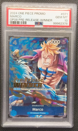 2024 One Piece P-071 - Marco OP08 Pre-Release Winner - PSA 10 - Image 1