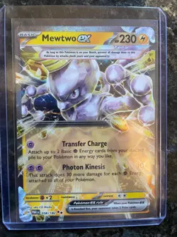 Mewtwo Ex 058/182 Holo Illustration Double Rare Pokemon Card TCG Paradox Rift NM - Image 2
