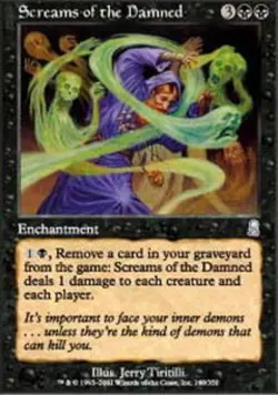 Damaged, English MTG Foil Screams of the Damned - Foil Odyssey Magic the Gatheri - Image 1