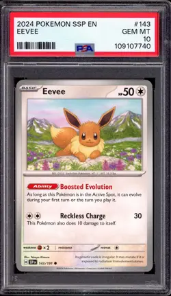 2024 Pokemon Scarlet & Violet Surging Sparks Eevee #143 PSA 10 GEM MINT - Image 1