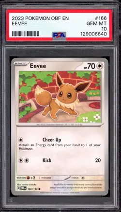 2023 Pokemon Scarlet & Violet Obsidian Flames Eevee #166 PSA 10 GEM MINT - Image 1