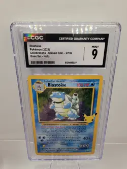 Blastoise CGC 9 Mint — Celebrations Classic Collection 2/102 Holo Pokemon - Image 1