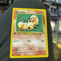 Pokemon 2002 Neo DESTINY 1st Edition GROWLITHE 68/105 NM - never played - Image 1