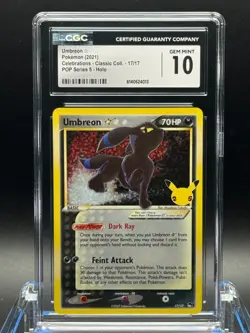 CGC 10 GEM MINT 💎 - Pokemon Umbreon Gold Star Celebrations Classic Coll. #17 - Image 1