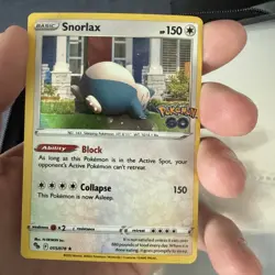 Snorlax 055/078 Pokemon GO Cosmos Holo Rare Pokemon TCG NM **STAMPED** - Image 3