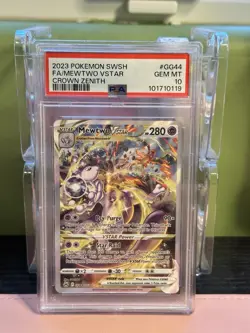 PSA 10 Mewtwo VSTAR #GG44/GG70 Pokemon 2023 Crown Zenith: Galarian Gallery Holo - Image 1