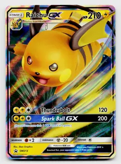 Pokemon TCG Pokemon Raichu GX SM213 Black Star Promo Holo Card (B01) - Image 1