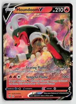 Pokemon TCG Houndoom V Ultra Rare Holo Card 021/189 - Image 1
