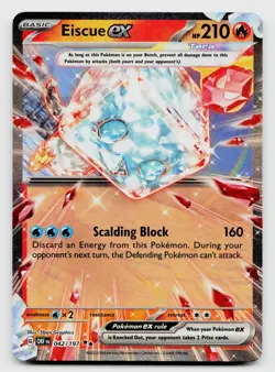 SV03: Obsidian Flames Pokemon TCG Eiscue ex 042/197 Double Rare Holo Card - Image 1