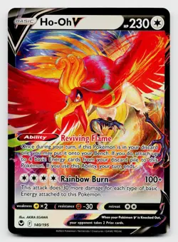Pokemon TCG Ho-Oh V Ultra Rare Holo Card 140/195 - Image 1