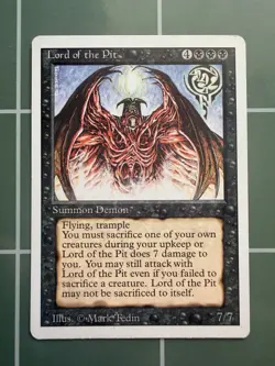 MTG Magic: The Gathering - 3rd Revised Edition - Rare Lord of the Pit Card NM - Image 1