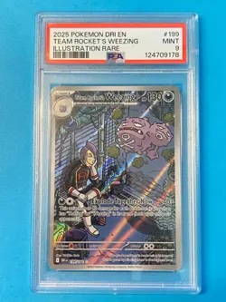 💨 Team Rocket’s Weezing PSA 9 | 2025 Illustration Rare #199 | Pokemon TCG Mint - Image 1