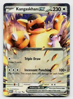 Pokemon TCG Kangaskhan ex 115/165 Double Rare Holo Card - Image 1