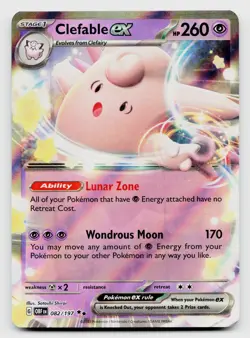 Clefable ex 082/197 Double Rare Holo Card Pokemon TCG - Image 1