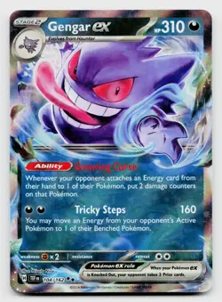 Pokemon TCG Gengar ex 104/162 Double Rare Holo Card - Image 1