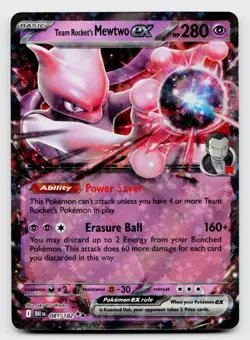 Pokemon Team Rocket's Mewtwo ex Double Rare Holo Card 081/182 - Image 1