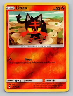Litten 26/214 Common Unbroken Bonds Pokemon Reverse Holo NM - Image 1