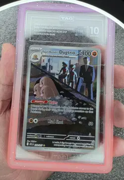 Pokemon Team Rocket's Dugtrio 239/217 Illustration Rare Holo Tag 10 - Image 1