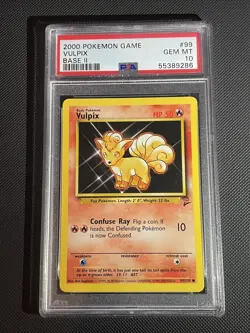 Pokemon Vulpix 99/130 Base Set 2 PSA 10 Pop 60 - Image 1