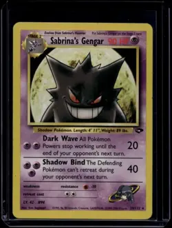 Pokemon TCG Sabrina's Gengar 29/132 Gym Challenge Rare MP - Image 1