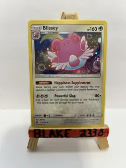 Blissey 153/214 SM Lost Thunder Cosmos Holo Rare Bleed Through RARE Pokemon TCG - Image 1