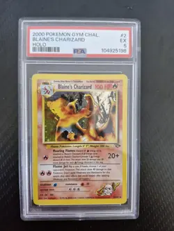 2000 Pokemon TCG Blaine's Charizard Gym Challenge 2/132 Holo PSA 5 Ex - Image 1