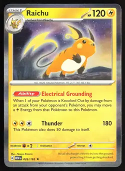 Pokemon TCG - Raichu Holo SV: Scarlet & Violet 151 026/165 NM - Image 1