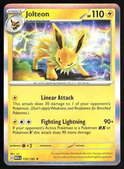 Pokemon TCG - Jolteon Holo SV: Scarlet & Violet 151 135/165 NM - Image 1