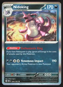 Pokemon TCG - Nidoking - Holo SV: Scarlet & Violet 151 034/165 NM - Image 1