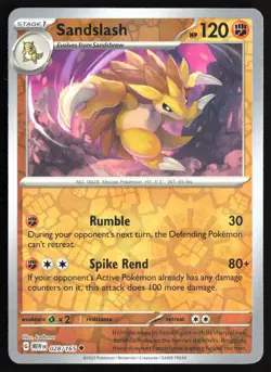 Pokemon TCG - Sandslash Reverse Holo SV: Scarlet & Violet 151 028/165 NM - Image 1